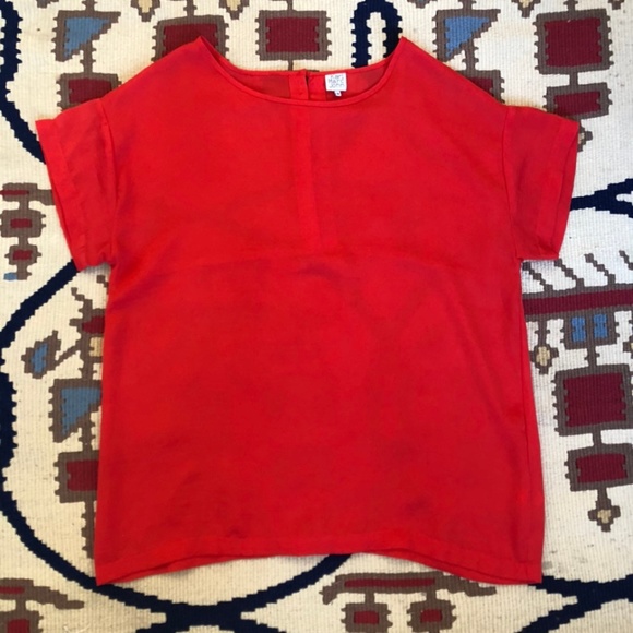 Karl Marc John Red Blouse with Gold Buttons - Picture 1 of 2